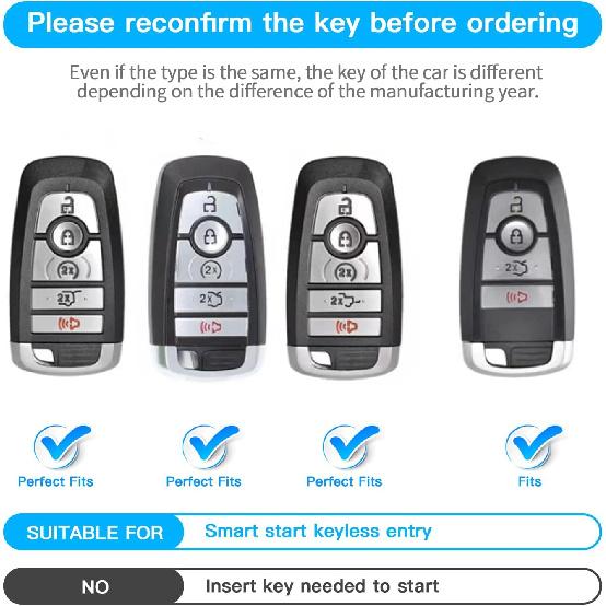 For Ford Key Fob Cover with Keychain, Soft TPU Key Case Shell Full Protection for Ford Explorer Fusion Escape Edge Expedition F150 F250 F350 F450