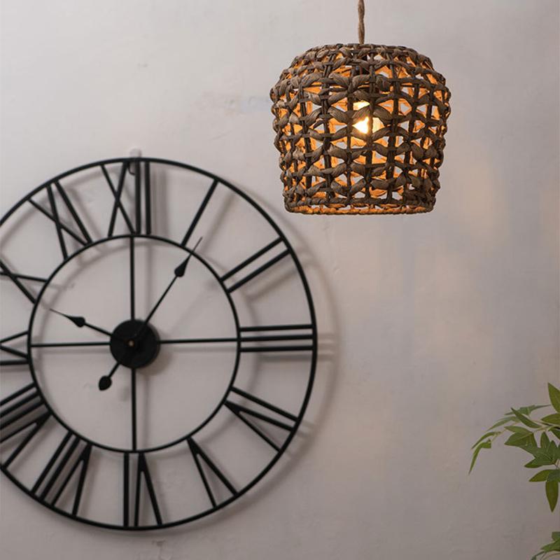 1 шт. Американский деревенский абажур ручной работы креативные подвесные светильники плетеный из травы абажур для фонаря сельский