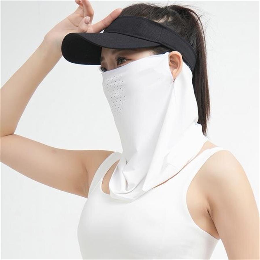 Ice Silk Sun Protection Face Neck Cover, UPF50+ UV Protection, Breathable Ear-Hanging Face Mask for Cycling, Golf, Driving, Outdoor Activities