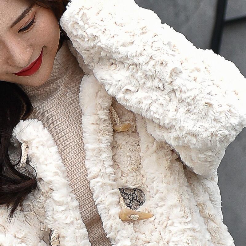 Осень-зима новая шуба женская средней длины из норки с начесом плюшевая шерстяная куртка