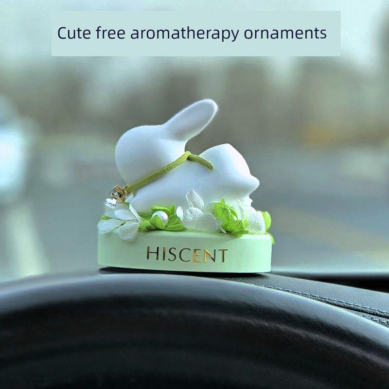 New Little White Rabbit Car Fragrance Diffuser Ornament, Perfume Diffuser Stone, Dashboard Decoration, Cute and Exquisite Car Interior Accessory