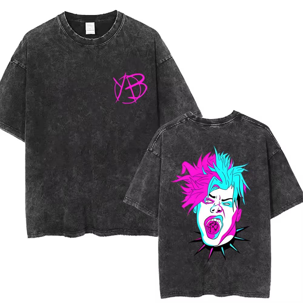 Стирка Винтажная Футболка Yungblud Idols World Tour Мужская Женская Повседневная Свободная Хлопковая Футболка Мужская Хип-Хоп Мода Ретро Футболки