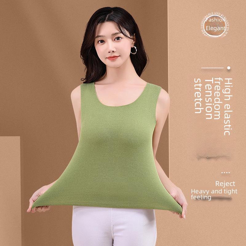 Женский самонагревающийся терможилет из немецкого бархата: Двусторонняя шлифовка, бесшовный, однотонный, плотный, осень/зима