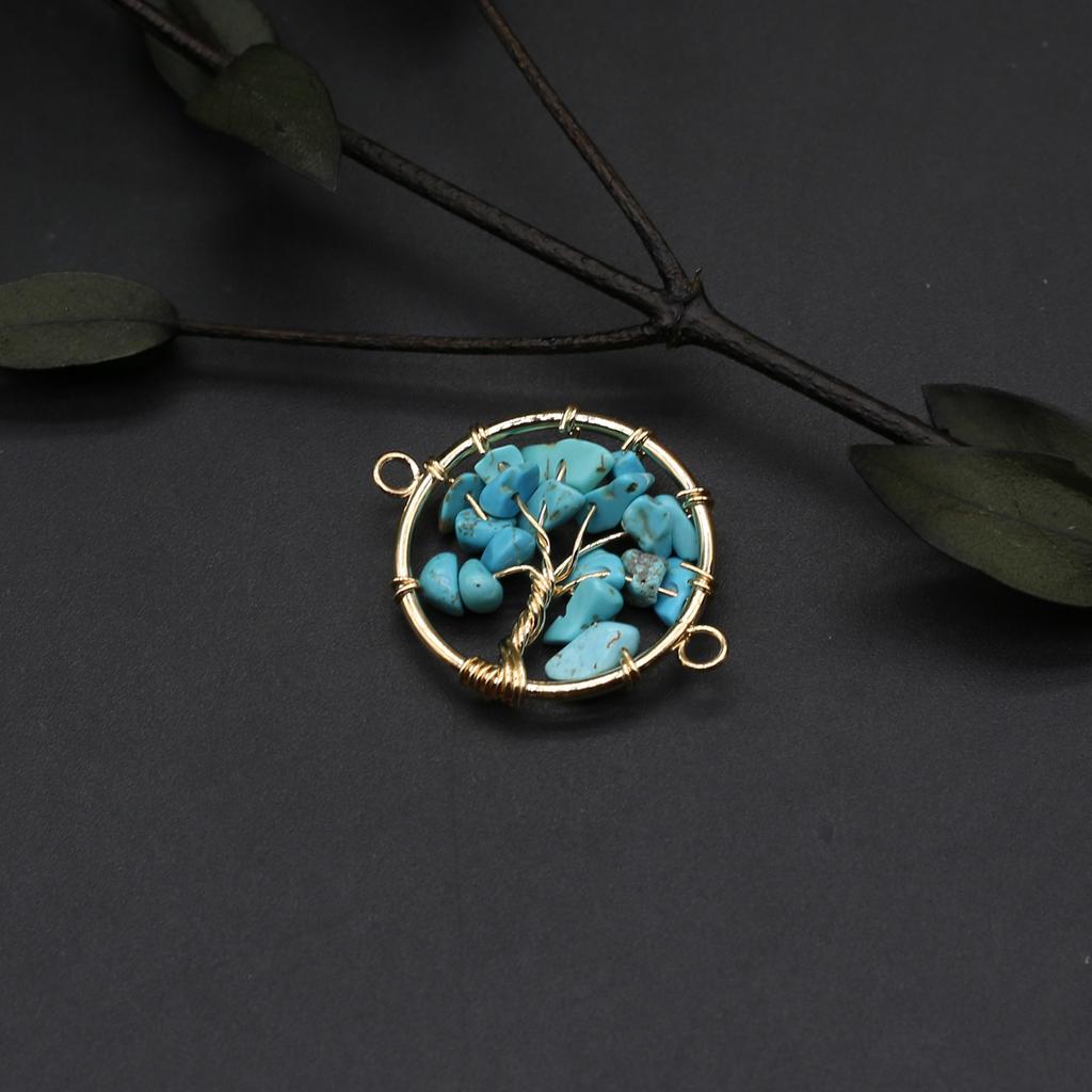 2 шт. намоточный разъем из натурального камня флюорит/аметист круглый гравийный разъем для изготовления ювелирных изделий DIY ожерелье браслет аксессуар