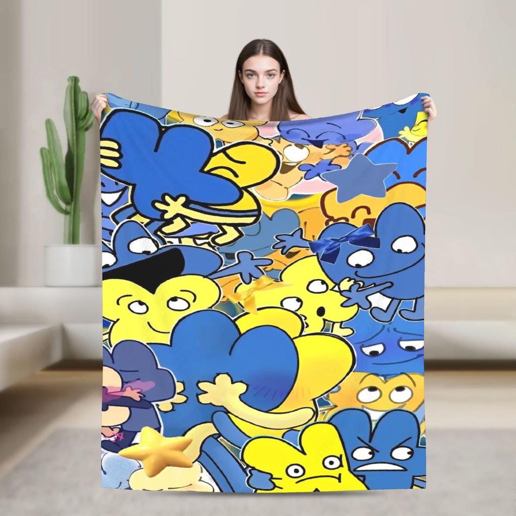 Cartoon Blankets Bfdi Flannel Funny Warm Throw Blanket for Home Autumn/Winter