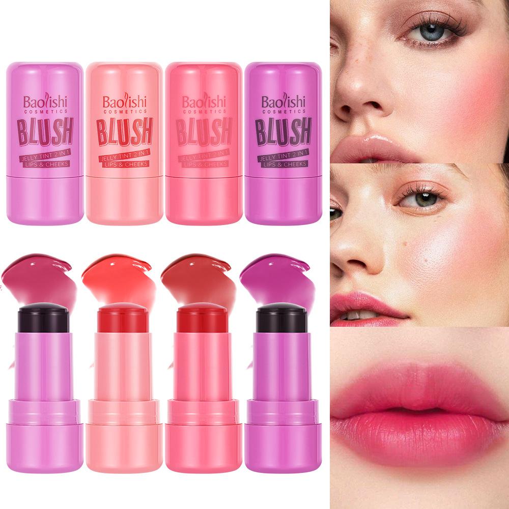 Jelly Blush Makeup Explosive Paste, Shimmer Natural 2-in-1 Blush Strip