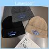 Letter Fashion Knitted Hat Warm Ear Protection Hat For Outdoor Activities Wear