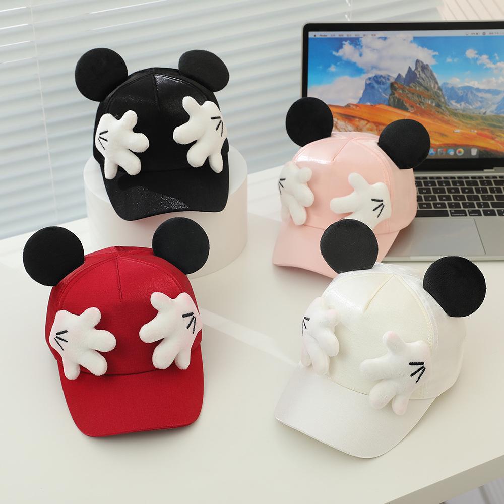 Очаровательная кепка с принтом пальм для защиты от солнца с жемчужным дизайном больших ушей для мальчиков и девочек, идеально подходит для весны и осени