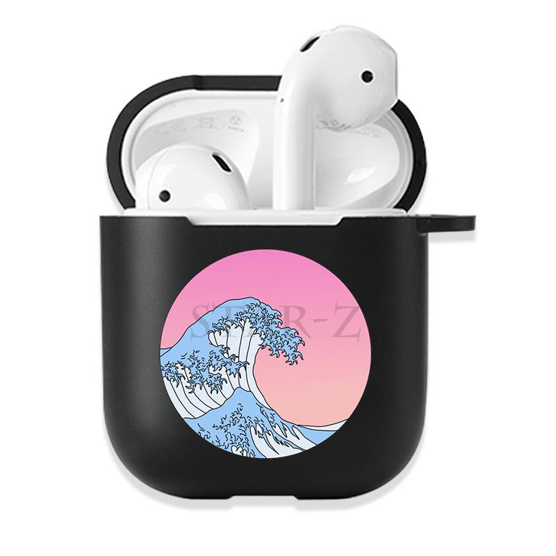 Мягкий черный силиконовый чехол для Apple Airpods Pro 3 2 1 The Great Wave of Kanagawa Bluetooth, беспроводные чехлы для наушников Airpod Cover