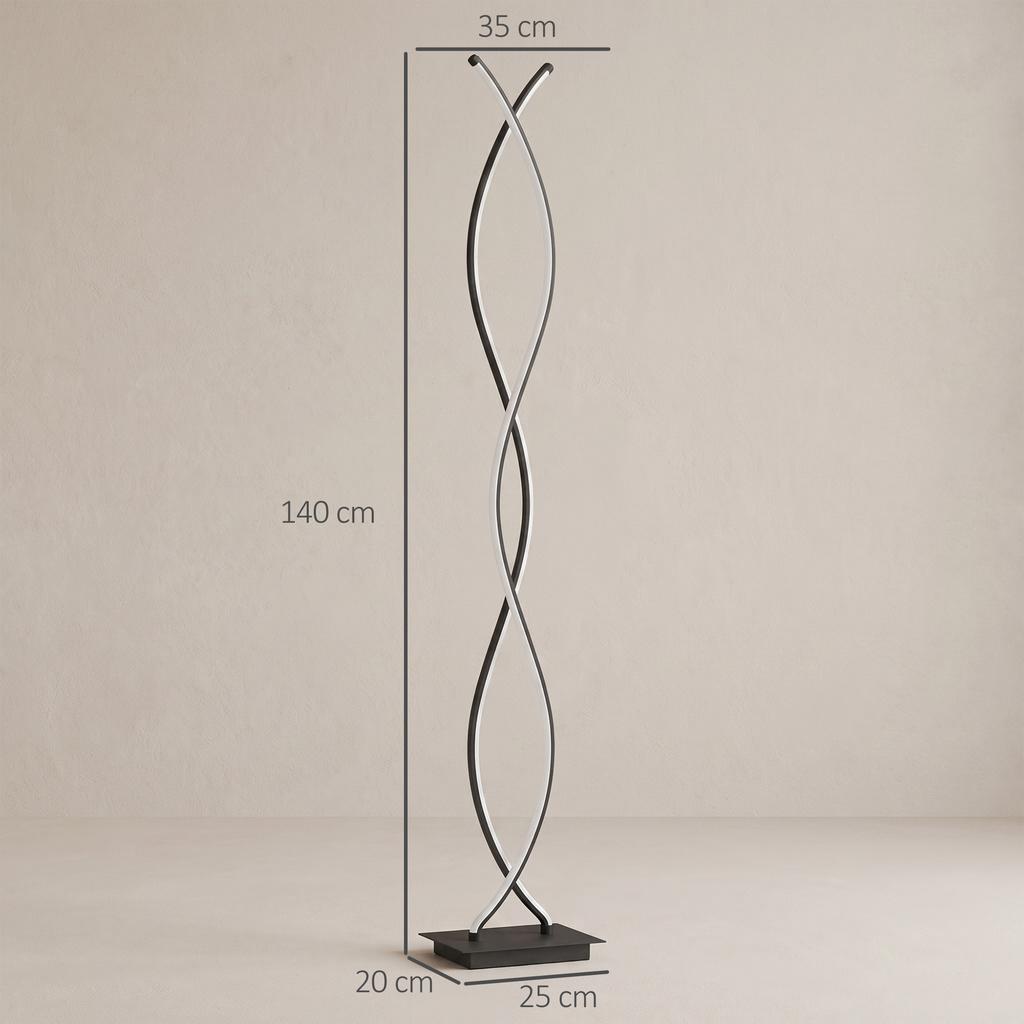 LED Floor Lamp Dimmable 144 cm Standing Lamp with Foot Switch Black