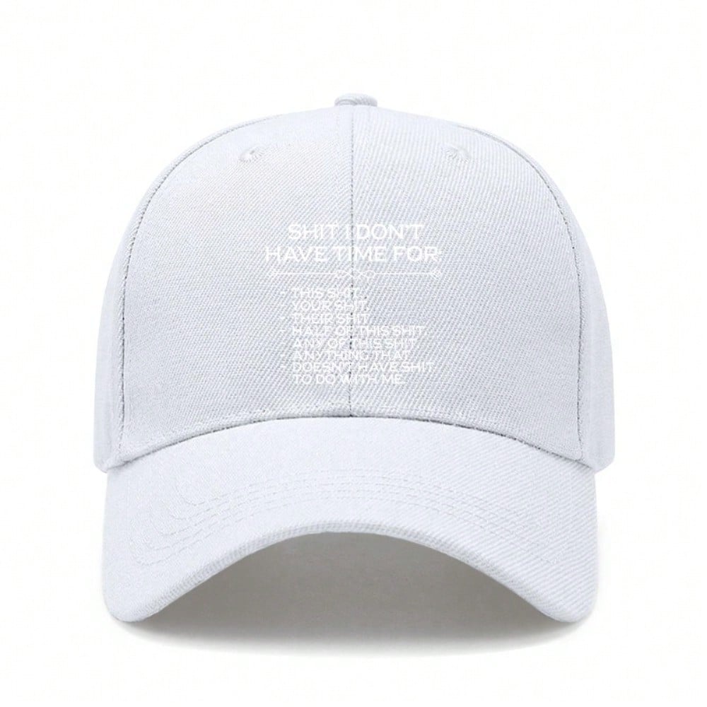 [Statement Baseball Cap] Cream Color Funny Print Polyester Adjustable Strap Outdoor Sports Dad Hat For Daily Wear