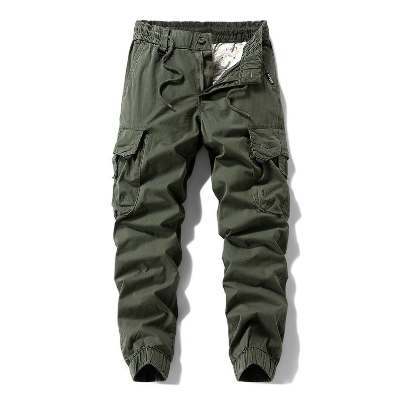 Export Surplus Multi-Pocket Cargo Pants Autumn Men's Trendy Loose Army Green Outdoor Jogger Casual Long Pants