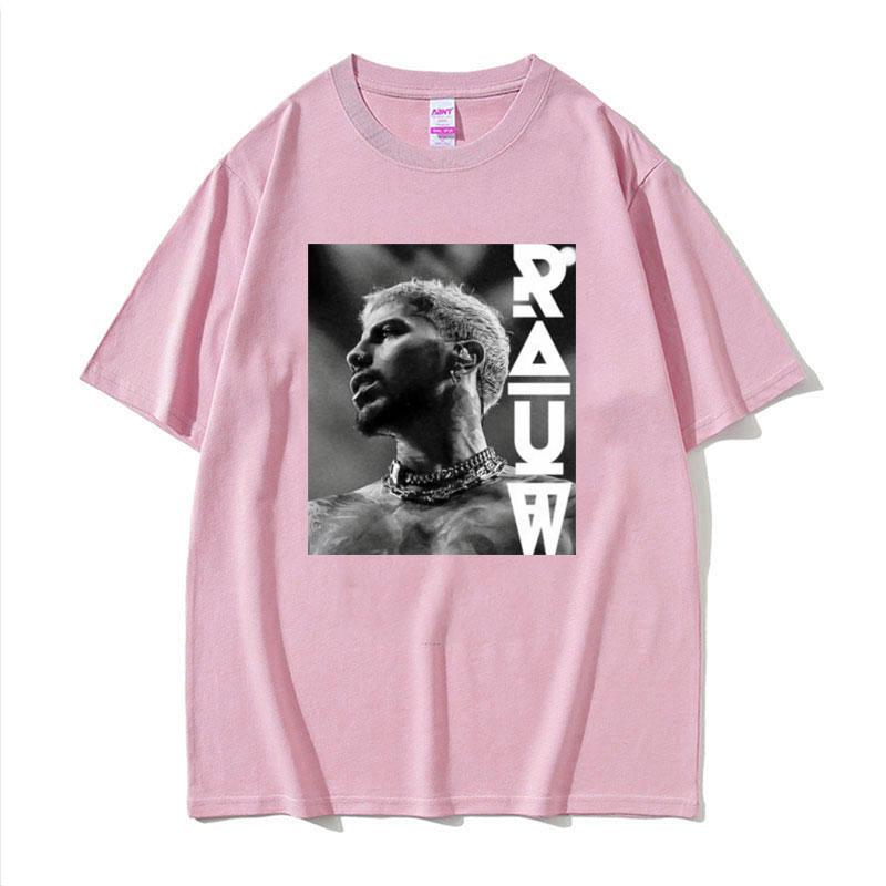 Rapper Rauw Alejandro Reggaeton Trap T-shirt Unisex's Harajuku Retro Hip Hop Punk T-shirts Unisex 100% Cotton Short Sleeve T Shirt