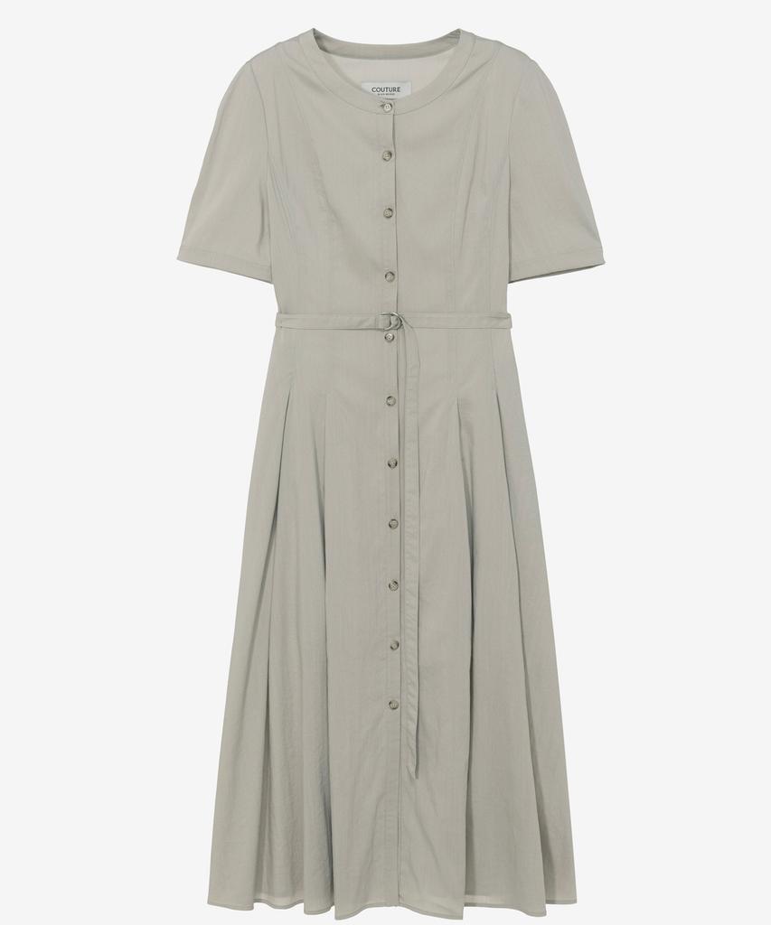 Mind Bridge Woman [W][Couture] Round Neck Belted Open Dress - 2 Colors