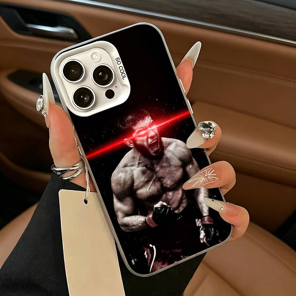 GOAT Легкий-Ислам Махачев Чехол для телефона Для IPhone 17 Air 16 15 14 13 12 11 Pro Max Белый Серебристый Жесткий Чехол