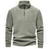 Men's Versatile Zip-Up Stand Collar Fleece Sweatshirt for Autumn/Winter