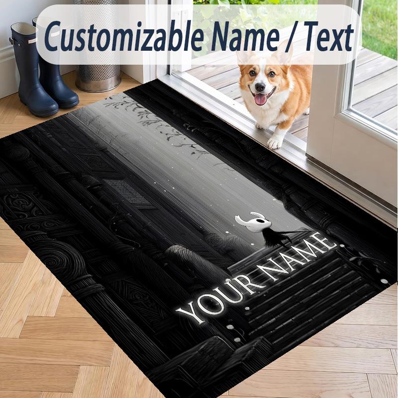 Custom Text Hollow Knight Pattern Floor Rug Soft Indoor Carpet Mat Living Room Bedroom