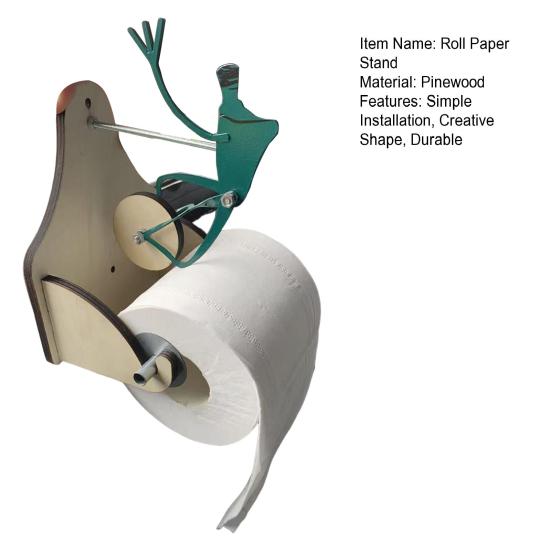 Держатель для туалетной бумаги с забавным дизайном в виде лягушки, простая в установке настенная деревянная подставка для рулонов бумаги, декор для ванной комнаты