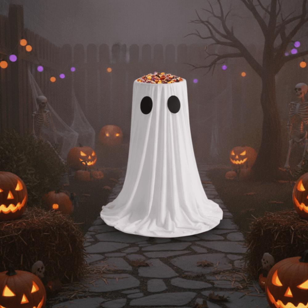 Height-adjustable Ghost Candy Bowl Standing Halloween Ornament Outdoor