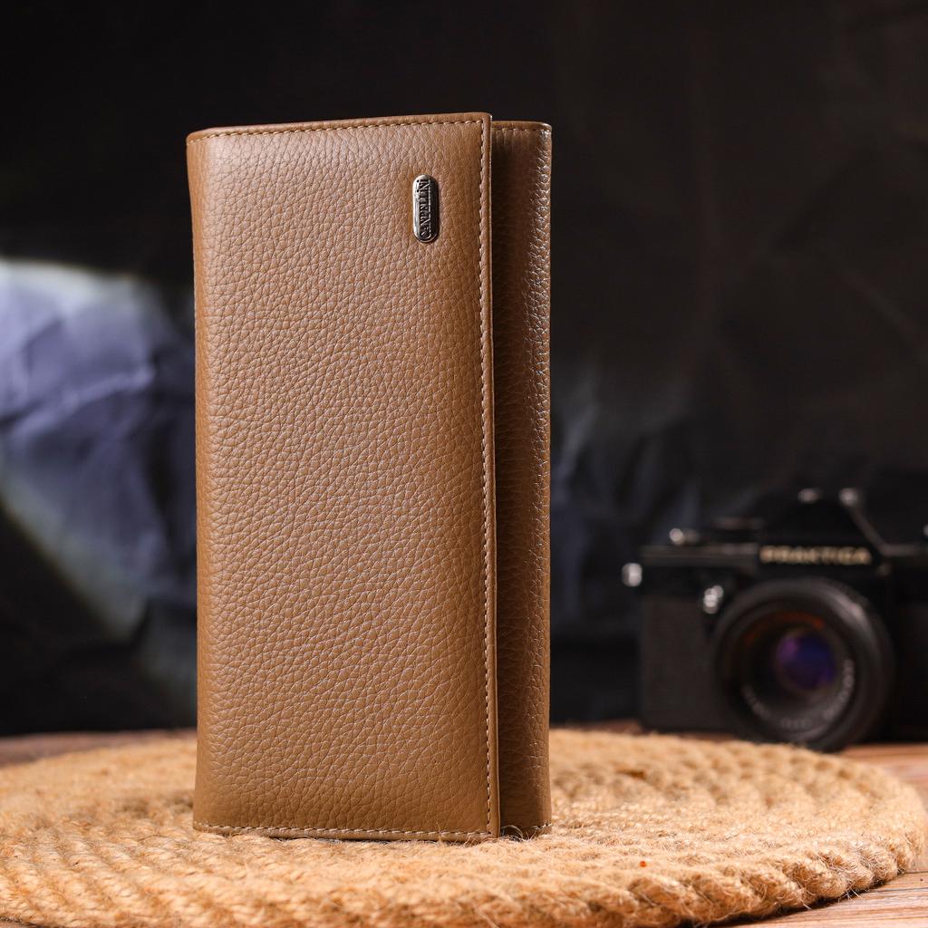 Женское портмоне с монетницей из натуральной кожи CANPELLINI Wallet 21523 Бежевое