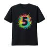 5th Birthday paint splashes T shirt for kids girls boys vintage Washed Breathable Unisex Versatile Soft Slightly Stretched