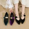 Women Flats Spring Autumn Retro Mary Jane Shoes for Women Luxury Trend Pointed Toe Shoes Casual Elegant Loafers Zapatos De Mujer