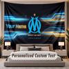 Custom Name Text Tapestry Olympique Marseille FC Personalized Polyester Wall Tapestry For Bedroom And Room
