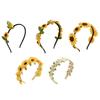 Women Floral Crown Maternity Photoshoot Flower Hair Wreath Wedding Headband Boho Sunflower Headpiece Hair Accessory