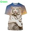 Повседневная футболка с коротким рукавом из серии животных с 3D принтом тигра, модная одежда, мужские топы, повседневные летние футболки с круглым вырезом