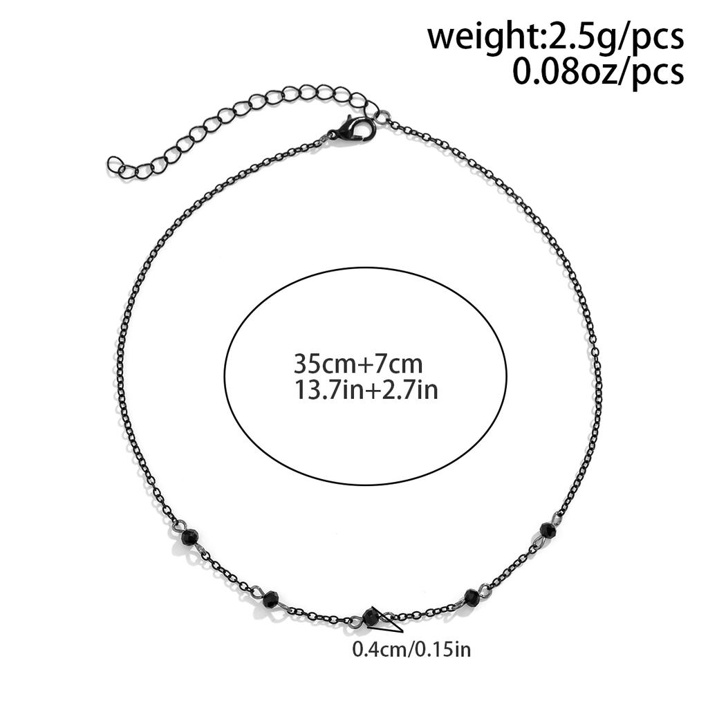 Ingemark Exquisite Elegant Black Crystal Chokers Necklace Women Minimalism Charm Clavicle Thin Chain 2026 New Year Jewelry Gifts