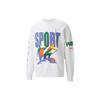 Puma X Butter Goods Colorblock Letter Print Loose Fit Sport Crew Neck Sweatshirt Men Tops White 532440-02