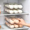 Автоматический вращающийся органайзер для яиц, ящик для хранения, не содержит бисфенол А, нескользящая конструкция, легко моется, прозрачный, штабелируемый диспенсер для яиц с прочной крышкой