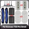 Compatible for Ecovacs T50 Pro Omni Replacement Main Side Brush HEPA Filter Mop Pads Spare Parts Accessories