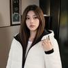 Winter new outdoor hooded ribs cotton coat women's high-end sense slim and thin cold-proof warm cotton-padded coat