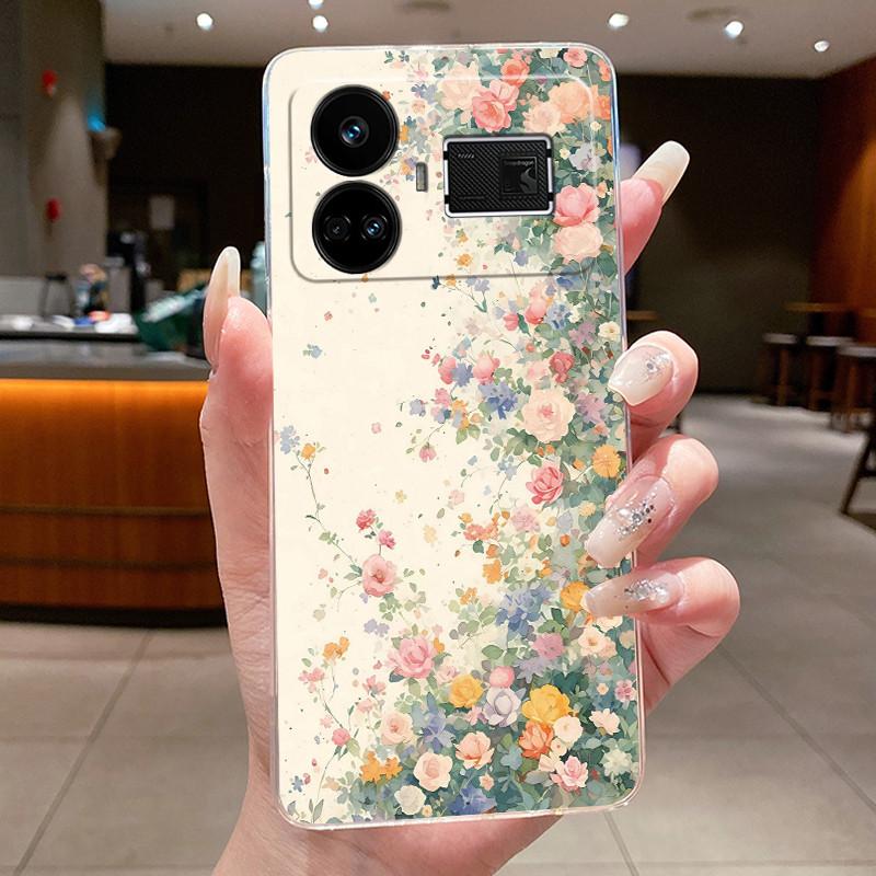 For Realme GT5 GT 5 240w Case Luxury Fashion Butterfly Flowers Clear Soft Silicone TPU Transparent Phone Case Back Cover Capas