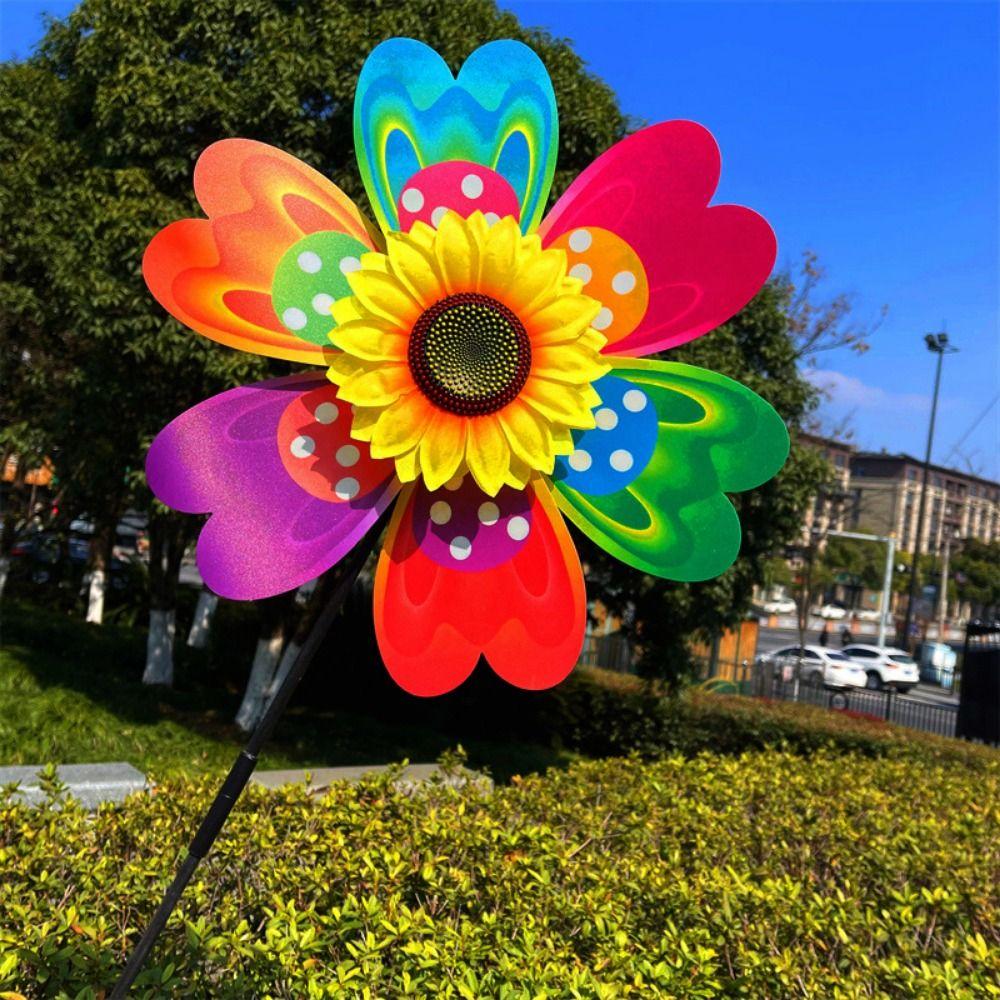 Raise Double Layered Colorful Butterfly Dance Windmill Outdoor Party Picnic Decor
