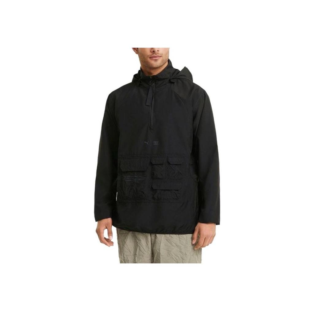 Puma First Mile Recyclable Eco-Friendly Solid Color Hooded Long Sleeve Outdoor Casual Jacket Men jackets Black 520155-01