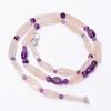 Natural Rose Quartz Amethyst Mix Shape Gemstone Smooth Beads Necklace 5-25mm 18" UB-8665