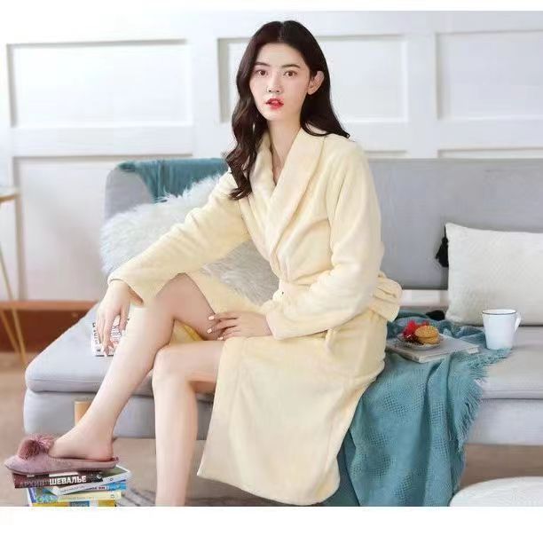 Women Pajamas Home Clothes Pajamas Bathrobes Couple Bathrobes Unisex Extended Bathrobes Modern Home Pajamas