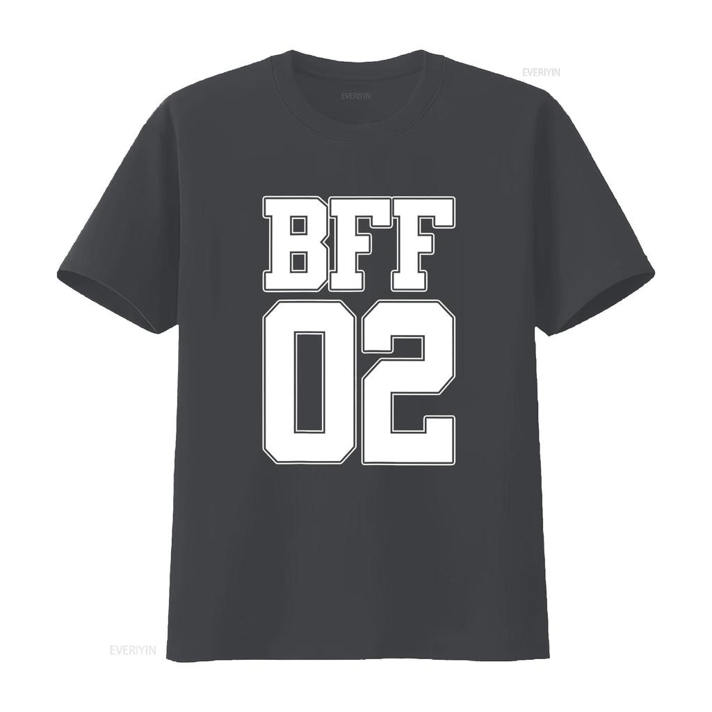 BFF 02 Парная футболка для лучших друзей Футболка на День дружбы для лучшей подруги/друга винтажная Стильная с графическим принтом Дышащая Повседневная мужская