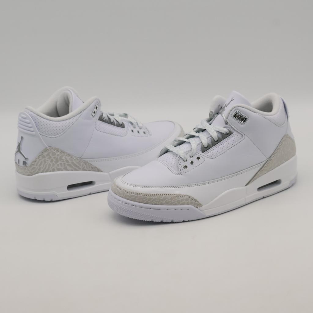 CT8532-111 Nike Air Jordan 3 Retro Pure Money Белый и Серебристый (2025) (Мужской)