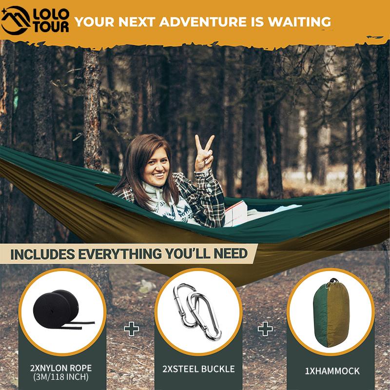 Тканевый гамак с парашютом, качели для сна, качели для одного человека, путешествия на открытом воздухе, отдых, отдых, подвесная кровать Hamak, прочный для выживания