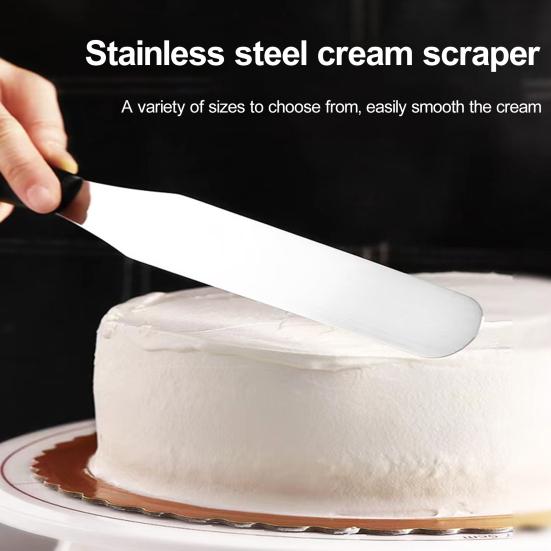 3Pcs Icing Spatula Set Stainless-Steel Offset Spatula Angled Cake Spatulas with Ergonomic Handle Easy To Clean Cake Spatulas Frosting Smoother
