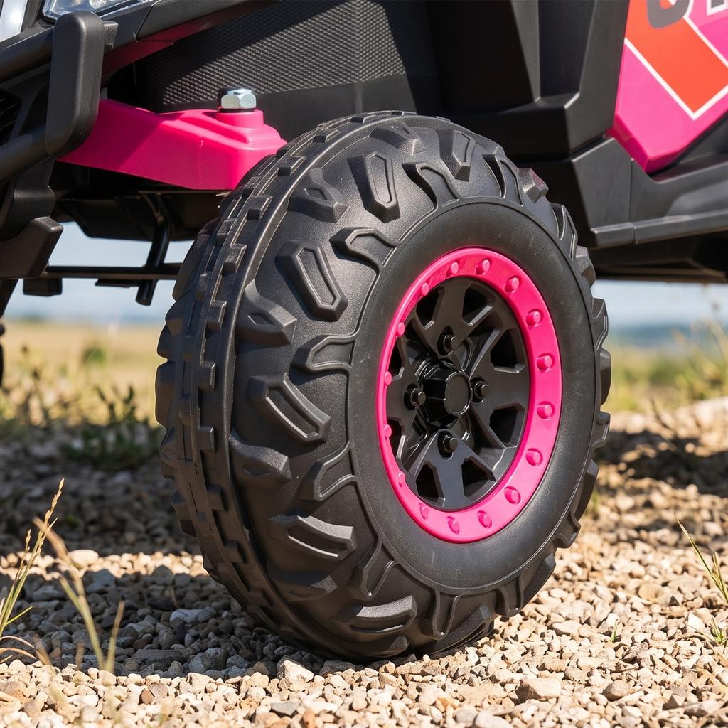 12V Electric Car for Kids, Remote Control Function, Belt, Horn, LED Lights, USB Port, for 3-5 Years, Pink