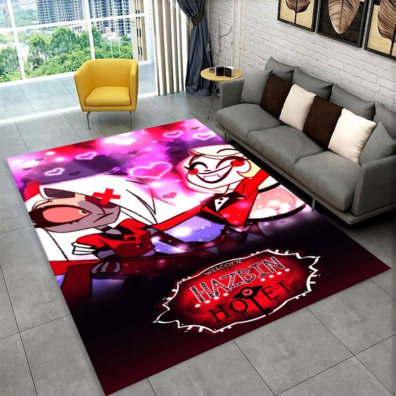 3D Мультяшный Ковер H-Hazbin Hotel Charlie для Игровой Комнаты, Спальни, Гостиной, Дивана, Домашнего Декора, Детской Зоны, Нескользящий Коврик для Пола