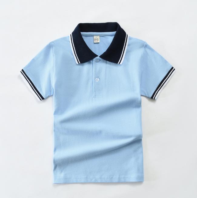 Детская летняя детская одежда с коротким рукавом, средняя и большая детская футболка, хлопковая полосатая рубашка-поло