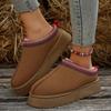 Fashion Women Snow Boots Ourdoon Wear Thick Soled Plush Shoes Autumn/winter New Half Slippers Comfort Warm Cotton Shoes Botas Mujer