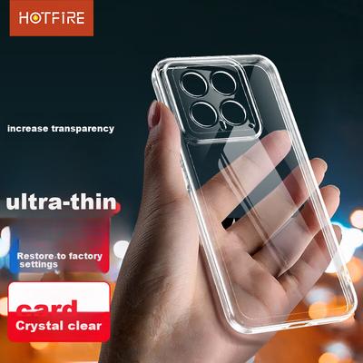 HotFire Phone Case for Xiaomi 14, Xiaomi 14 Protective Cover, Shockproof Silicone Upgraded Camera Lens Personalized Full Coverage Frame - Transparent