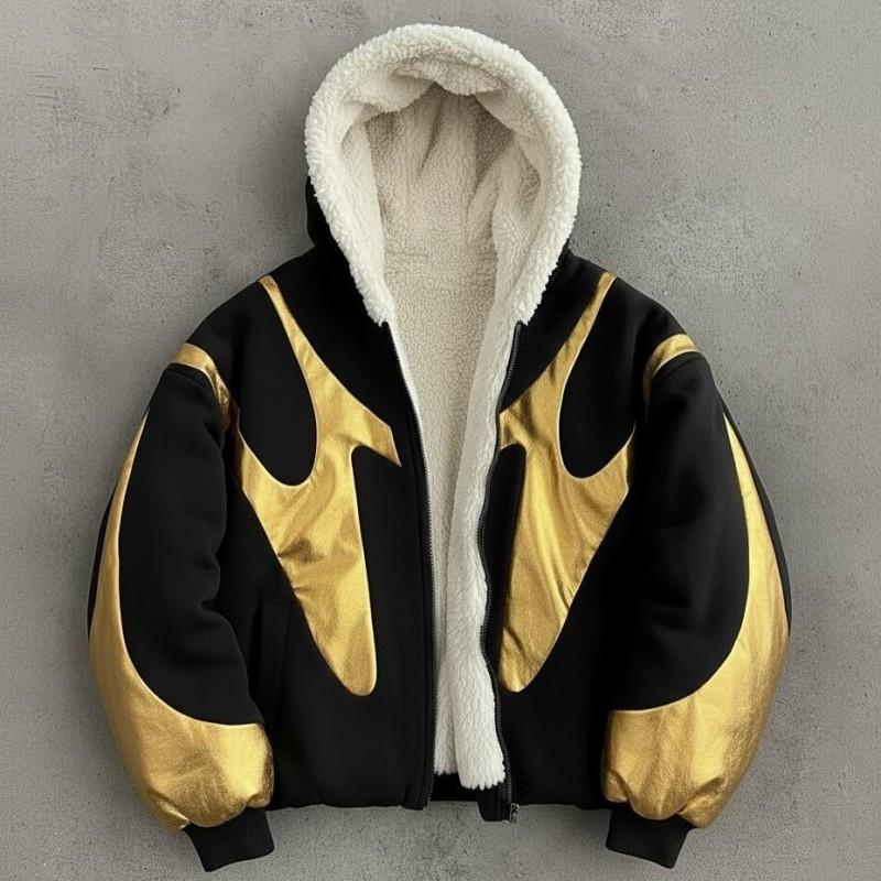 Свободная толстовка с капюшоном на молнии в стиле Y2K Streetwear с карманами Color-Block и пэчворк-дизайном