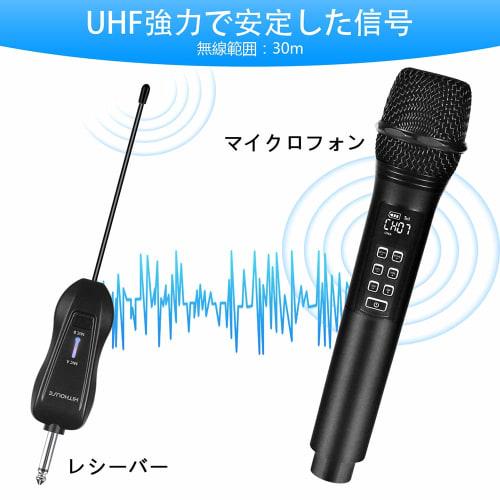 Kithouse Wireless Karaoke Microphone Set of 2, Rechargeable, UHF 10-Channel, LED Display, Handheld Dynamic Microphone, Simultaneous Use with Multiple
